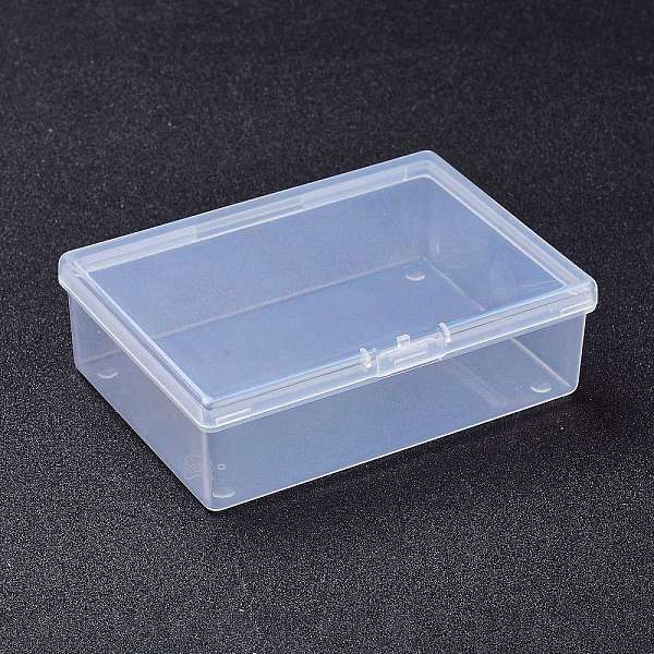 PandaHall Transparent Plastic Bead Containers, with Hinged Lids, Rectangle, Clear, 7.8x10.55x3.25cm, Inner Diameter: 6.95x9.95cm Plastic...