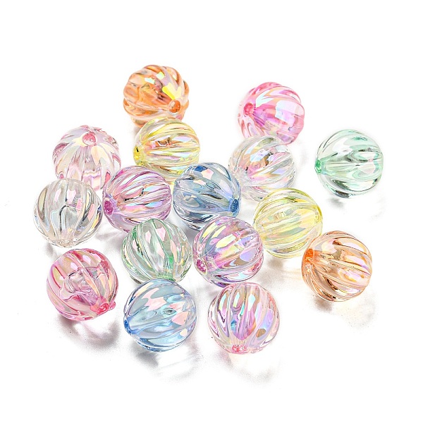 

PandaHall UV Plating Transparent Acrylic Beads, AB Color Plated, Iridescent Pumpkin, Mixed Color, 11x11mm, Hole: 1.8mm Acrylic Pumpkin..., Multicolor