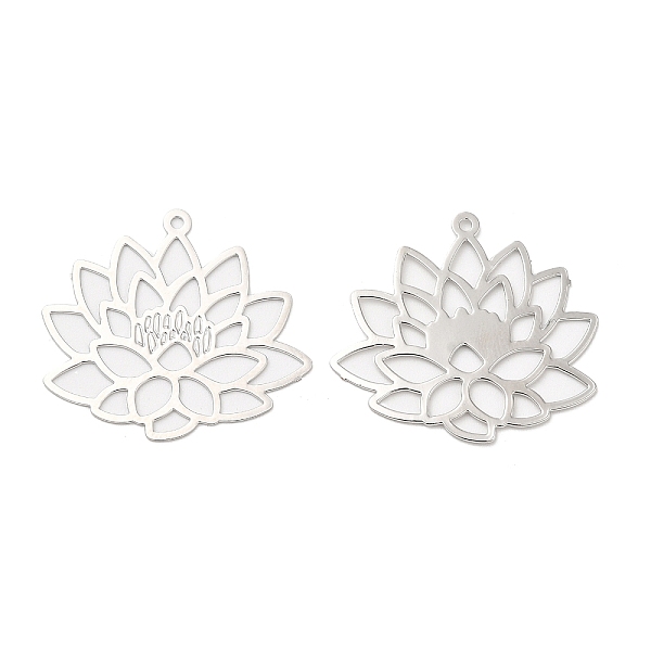 

PandaHall Long-Lasting Plated Brass Pendants, Hollow, Lotus Charm, Platinum, 22.5x25x0.3mm, Hole: 1mm Brass Flower