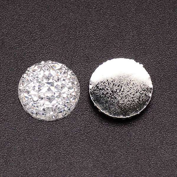 

PandaHall Druzy Resin Rhinestone Cabochon, Flat Round, Crystal, 13.5x3.5mm Resin Flat Round Clear