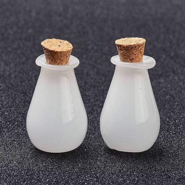 

PandaHall Glass Cork Bottles Ornament, Glass Empty Wishing Bottles, DIY Vials for Pendant Decorations, White, 15.5x27mm Glass Bottle White