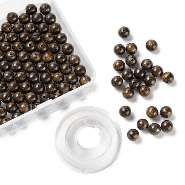

PandaHall 100Pcs 8mm Natural Bronzite Round Beads, with 10m Elastic Crystal Thread, for DIY Stretch Bracelets Making Kits, 8mm, Hole: 1mm...