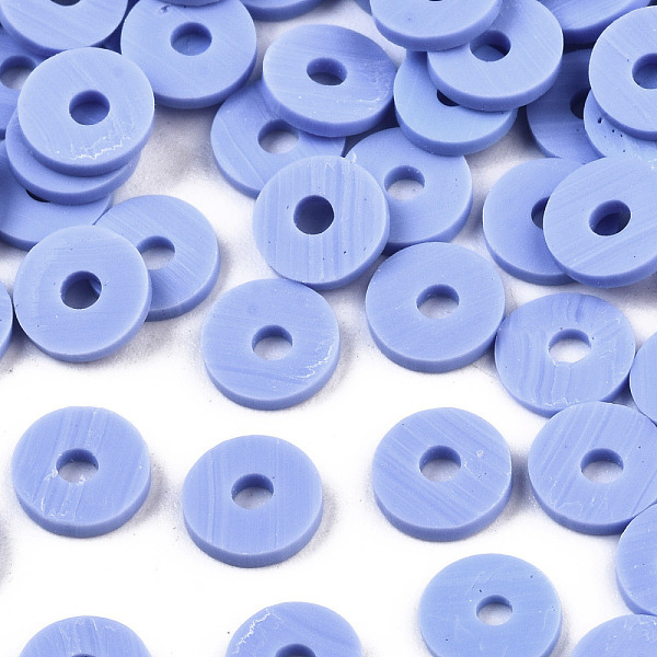 

PandaHall Handmade Polymer Clay Beads, for DIY Jewelry Crafts Supplies, Disc/Flat Round, Heishi Beads, Cornflower Blue, 6x1mm, Hole: 2mm...
