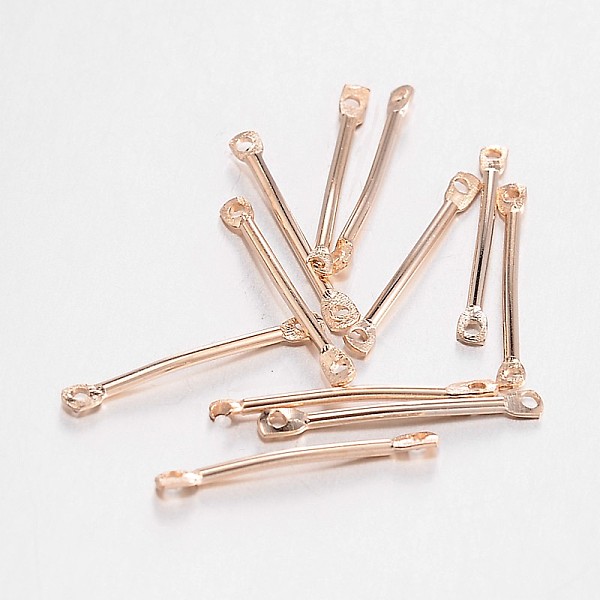 

PandaHall Stick Iron Linking Bars, Golden, 20x2x1mm, Hole: 1mm Iron Others