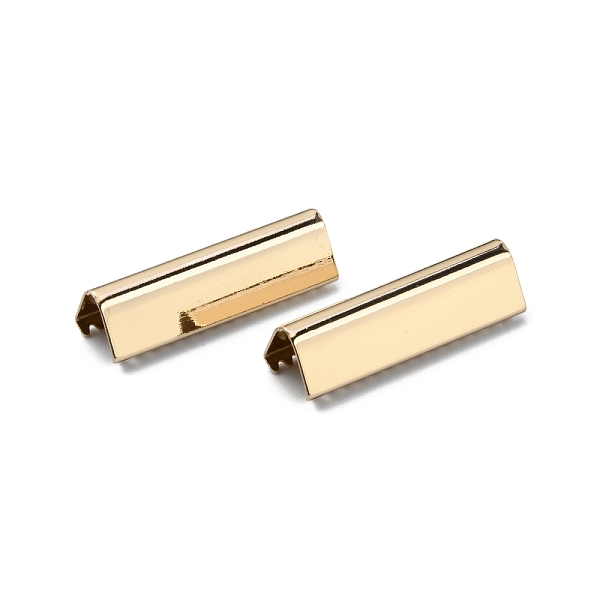 

PandaHall Brass Ribbon Crimp Ends, Crimp End Findings, Light Gold, 25x7.5mm Brass Rectangle