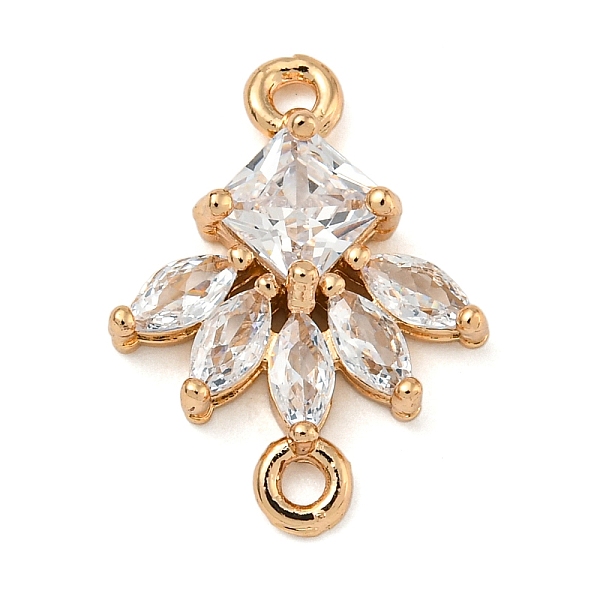 Verbindungsanhänger mit durchsichtigem Zirkonia-Pavé aus Messing
