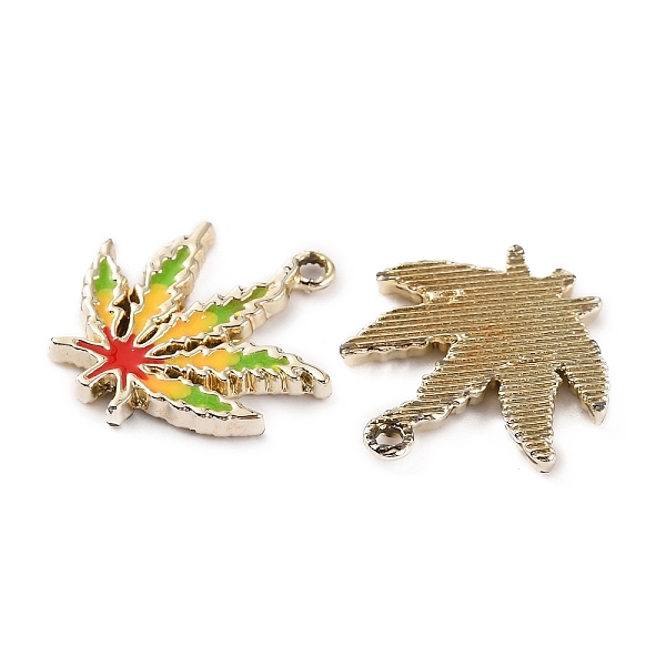 

PandaHall Alloy Enamel Pendants, Maple Leaf, Light Gold, 20x18x2mm, Hole: 1.6mm Alloy+Enamel Leaf