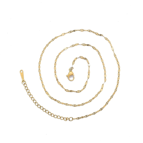 

PandaHall 304 Stainless Steel Dapped Chains Necklace for Men Women, Golden, 15.75 inch(40cm) 304 Stainless Steel