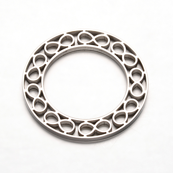 

PandaHall 304 Stainless Steel Infinity Linking Rings, Stainless Steel Color, 35x2mm, Hole: 23mm 304 Stainless Steel Ring