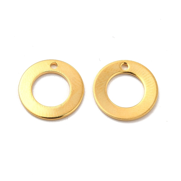 

PandaHall 201 Stainless Steel Pendants, Ring Charm, Real 24K Gold Plated, 12x0.5mm, Hole: 1.2mm 201 Stainless Steel Ring