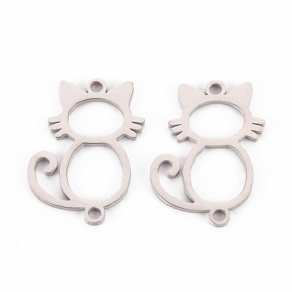

PandaHall 304 Stainless Steel Link Connectors, Laser Cut, Cat, Stainless Steel Color, 22.5x16.5x1mm, Hole: 1.6mm 304 Stainless Steel Cat...