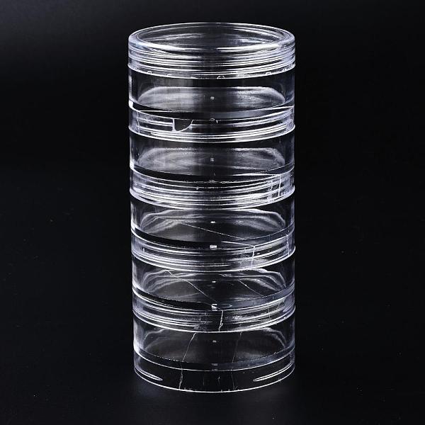 

PandaHall Polystyrene Bead Storage Containers, with 5 Compartments Organizer Boxes, for Jewelry Beads Small Accessories, Column, Clear...