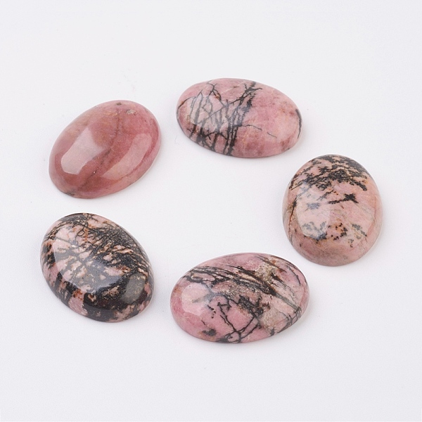 

PandaHall Natural Rhodonite Flat Back Cabochons, Oval, 40x30x8.5mm Rhodonite Oval