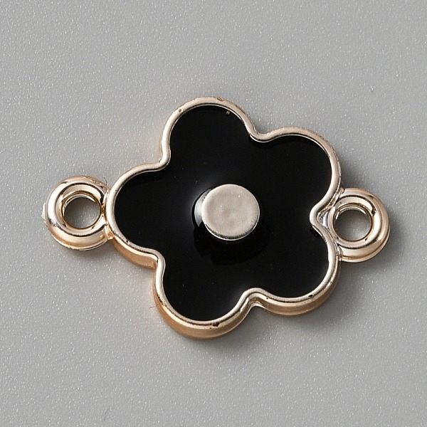 

PandaHall Plastic Connector Charms, with Enamel, Flower, Black, 26x18x3mm, Hole: 2.5mm Plastic Flower Black