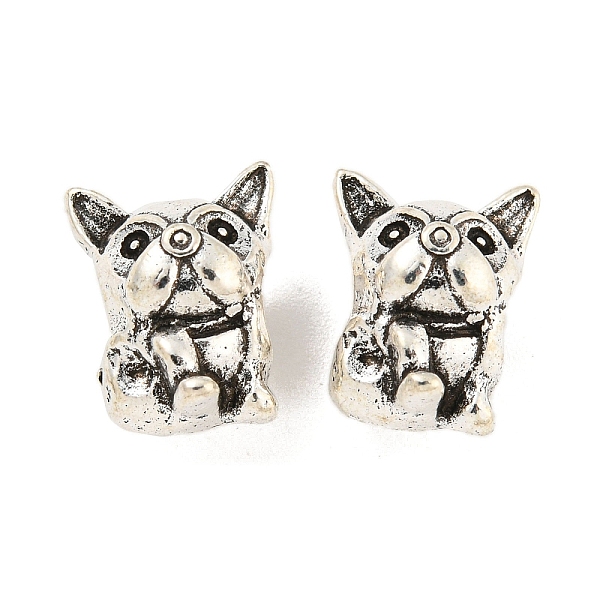 

PandaHall Rack Plating Alloy European Beads, Large Hole Beads, Cadmium Free & Nickel Free & Lead Free, Bulldog, Antique Silver...