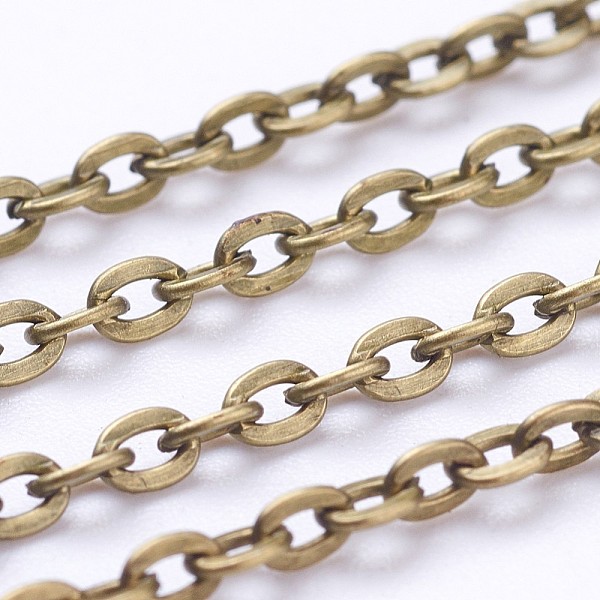 

PandaHall Iron Cable Chains, Unwelded, with Spool, Flat Oval, Popular for Jewelry Making, Important Decoration, Cadmium Free & Nickel Free &...