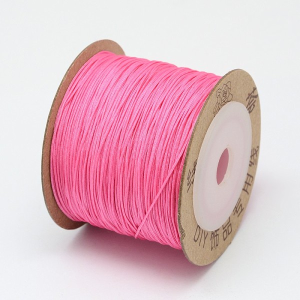 

PandaHall Nylon Threads, Hot Pink, 0.6mm, about 109.36 yards(100m)/roll Nylon Pink