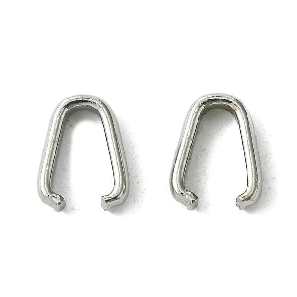 

PandaHall 304 Stainless Steel Snap on Bails, Stainless Steel Color, 7.5x6x2mm 304 Stainless Steel