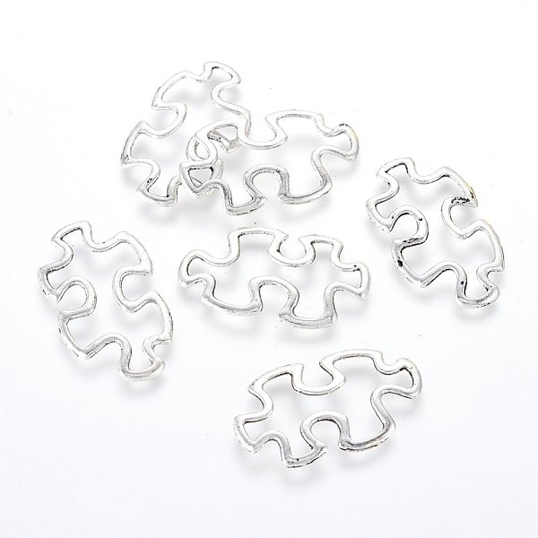 

PandaHall Tibetan Style Alloy Linking Rings, Cadmium Free & Lead Free, Autism Puzzle Jigsaw, Antique Silver, 30x18x3mm Alloy Others