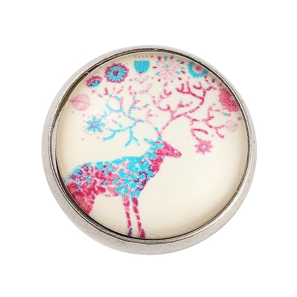 

PandaHall Round with Deer Glass Brooches, Platinum Plated Zinc Alloy Pins, for Backpack Clothes, Colorful, 18x5.5mm Glass Round