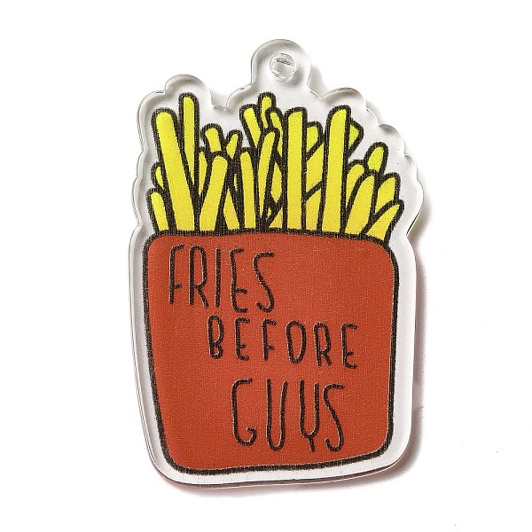 

PandaHall Transparent Acrylic Big Pendants, French Fries Charm, Yellow, 55x35.5x2.5mm, Hole: 2mm Acrylic Food Yellow
