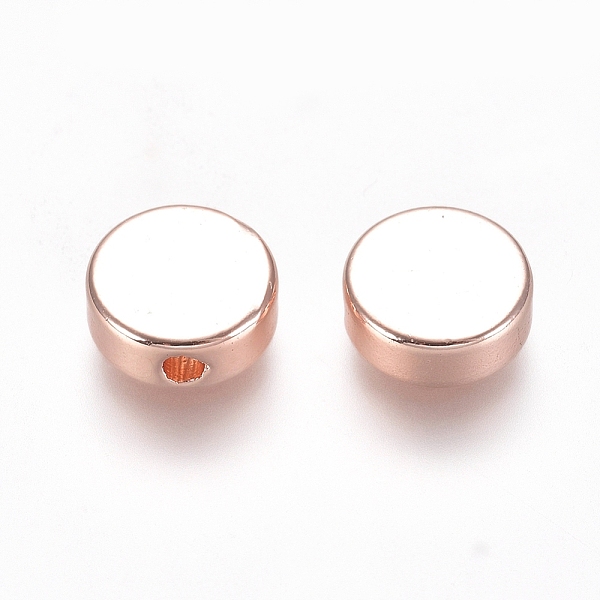 

PandaHall Brass Beads, Flat Round, Rose Gold, 8x3mm, Hole: 1.5mm Brass Flat Round