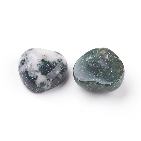 

PandaHall Natural Moss Agate Cabochons, Heart, 12x12x5mm Moss Agate Heart Green