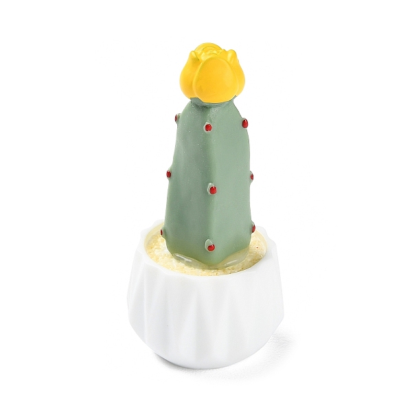 PandaHall Resin Simulation Potted Cactus, for Car or Home Office Desktop Ornaments, Dark Sea Green, 23x46mm Resin Cactus