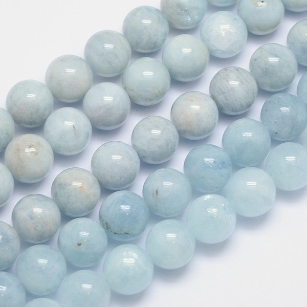 

PandaHall Natural Aquamarine Round Bead Strands, 14mm, Hole: 1mm, about 28pcs/strand, 15.5 inch Aquamarine Round Blue