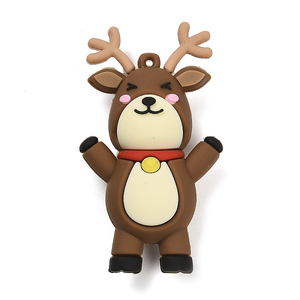 

PandaHall Christmas PVC Big Pendants, Deer, 66x37x21mm, Hole: 2mm PVC Deer