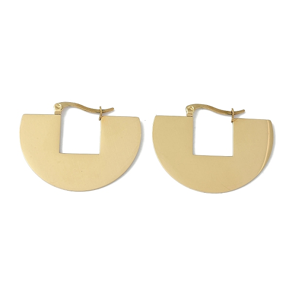 

PandaHall 304 Stainless Steel Earrings, Semicircle, Real 18K Gold Plated, 37x1mm 304 Stainless Steel