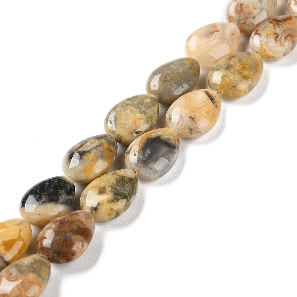 

PandaHall Natural Crazy Lace Agate Beads Strands, Flat Teardrop, 13~14x9.5~10x5~5.5mm, Hole: 1.2mm, about 28pcs/strand, 15.16''(38.5cm)...