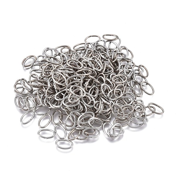 

PandaHall 304 Stainless Steel Jump Rings, Open Jump Rings, Oval, Stainless Steel Color, 21 Gauge, 8x5x0.7mm, Inner Diameter: 3.5x6.5mm 304...