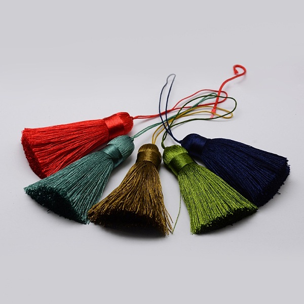

PandaHall Nylon Tassels Big Pendant Decorations, Mixed Color, 153x13mm Nylon Multicolor