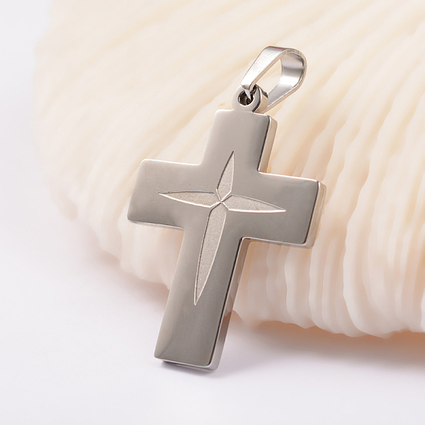 

PandaHall 304 Stainless Steel Pendants, Cross, Mixed Color, 34.5x24x2mm, Hole: 4.5x6.5mm 304 Stainless Steel Cross