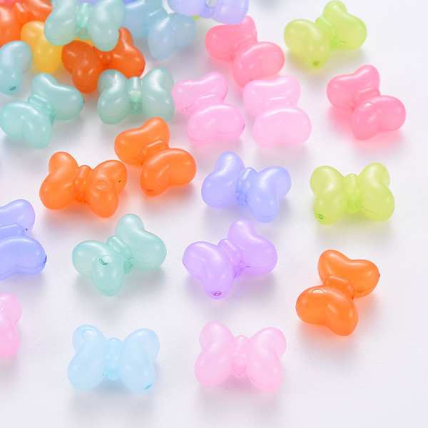 

PandaHall Transparent Acrylic Beads, Dyed, Bowknot, Mixed Color, 11x15x7mm, Hole: 2mm Acrylic Bowknot Multicolor