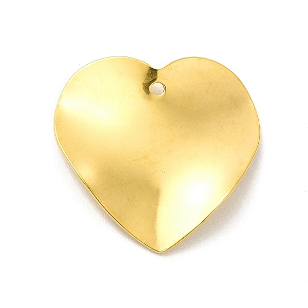 

PandaHall Ion Plating(IP) 201 Stainless Steel Pendants, Heart Charm, Golden, 21x22x1.5mm, Hole: 1.2mm 201 Stainless Steel Heart
