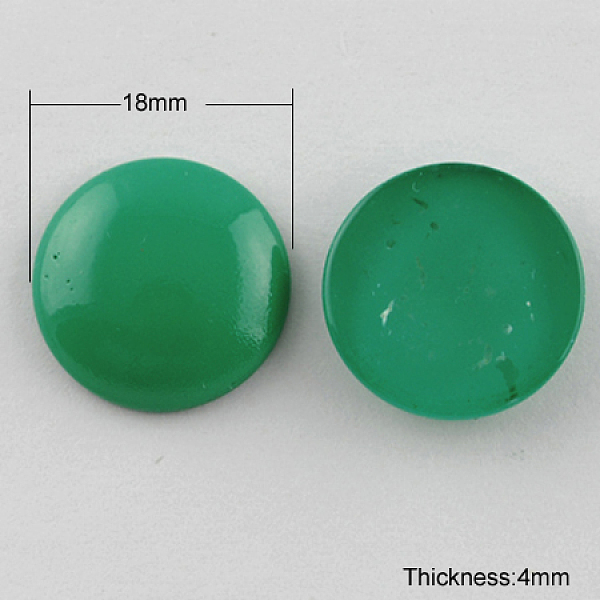 

PandaHall Painted Glass Cabochons, Half Round/Dome, Medium Sea Green, 18mm, 5mm(Range: 4.5~5.5mm) thick Glass Half Round Green