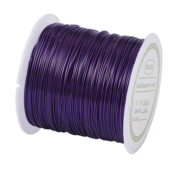 PandaHall Round Copper Wire Copper Beading Wire for Jewelry Making, Long-Lasting Plated, Indigo, 0.3mm, about 236.22 Feet(72m)/roll Copper...