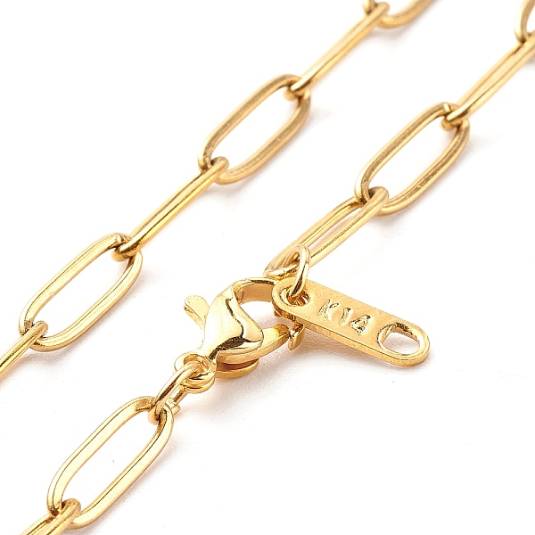 

PandaHall 304 Stainless Steel Paperclip Chains Necklace, Golden, 19.49 inch(495mm) 304 Stainless Steel