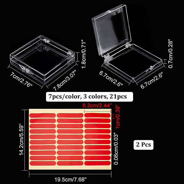 

PandaHall GLOBLELAND 21pcs Acrylic Nail Storage Box Artificial Nail Stand Packaging Organizer Boxes Press on Nail Box Container Rhinestone..., Multicolor