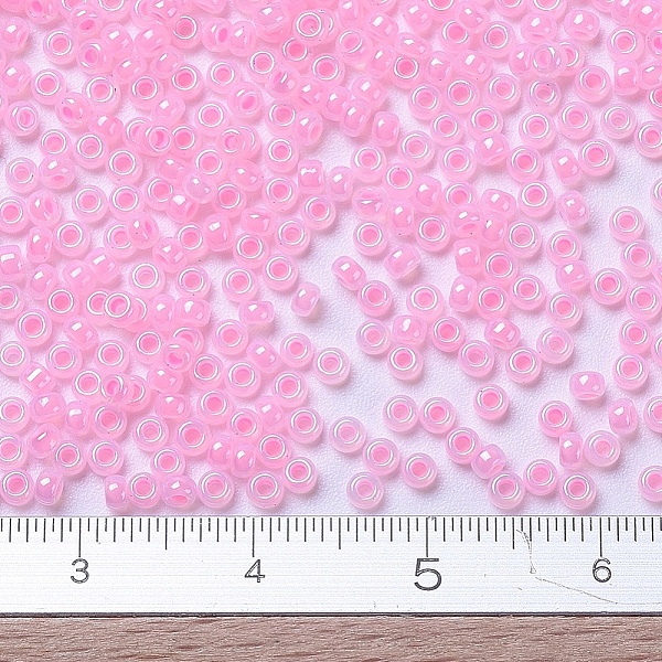 

PandaHall MIYUKI Round Rocailles Beads, Japanese Seed Beads, (RR518) Cotton Candy Pink Lined, 11/0, 2x1.3mm, Hole: 0.8mm, about 5500pcs/50g...