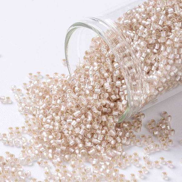 

PandaHall TOHO Round Seed Beads, Japanese Seed Beads, (31F) Silver Lined Frosted Rosaline, 15/0, 1.5mm, Hole: 0.7mm, about 15000pcs/50g..., Pink