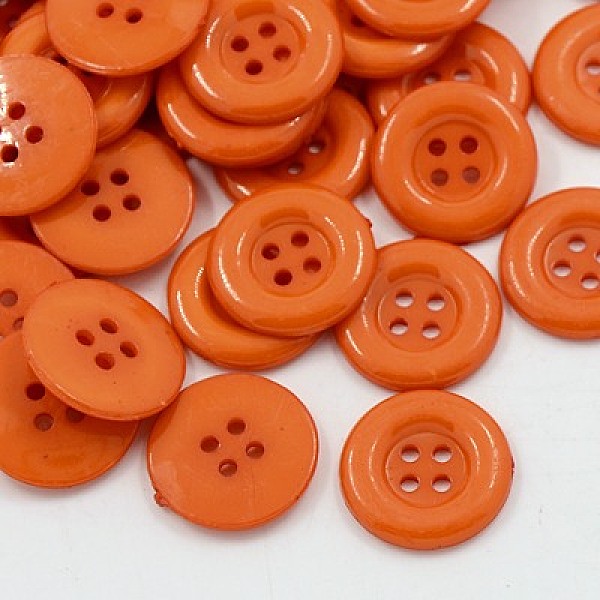 

PandaHall Acrylic Shirt Buttons, Plastic Sewing Buttons for Costume Design, 4-Hole, Dyed, Flat Round, Dark Orange, 18x2.5mm, Hole: 1mm...