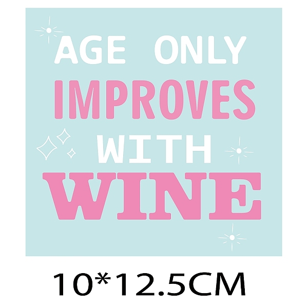 

PandaHall Coated Paper Adhesive Sticker, Wine Bottle Adhesive Label, Party Theme, Rectangle, Word, 125x100mm Paper Word Black