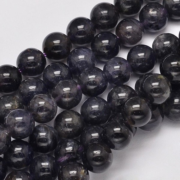 

PandaHall Natural Cordierite/Iolite/Dichroite Round Bead Strands, 8mm, Hole: 1mm, about 51pcs/strand, 15.5 inch Iolite Round
