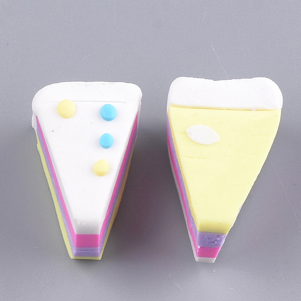 

PandaHall Handmade Polymer Clay Cabochons, Cake, Colorful, 19~22x12~15x12~14mm Polymer Clay Food