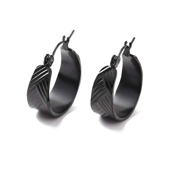 

PandaHall Ion Plating(IP) 304 Stainless Steel Thick Hoop Earrings for Women, Electrophoresis Black, 22x19.5x8mm, Pin: 0.5mm 304 Stainless...