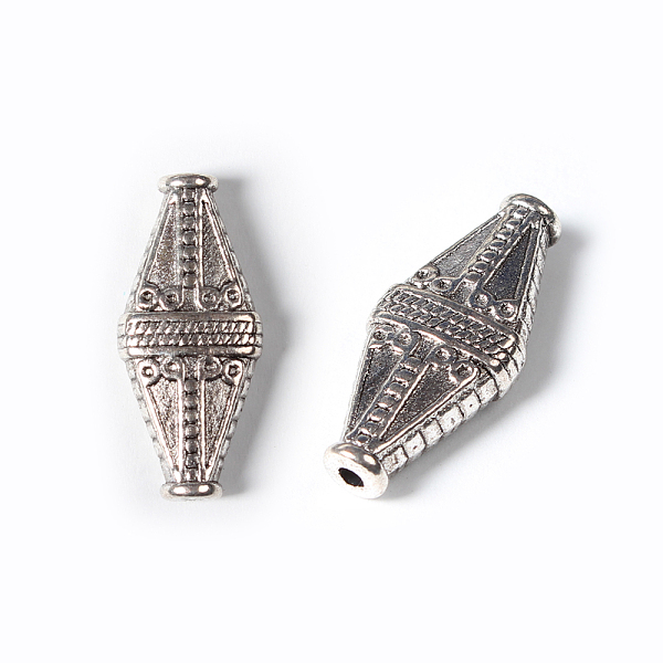 

PandaHall Tibetan Style Alloy Beads, Rhombus, Antique Silver, Lead Free & Cadmium Free & Nickel Free, 22x10x5mm, Hole: 1.4mm Alloy Rhombus