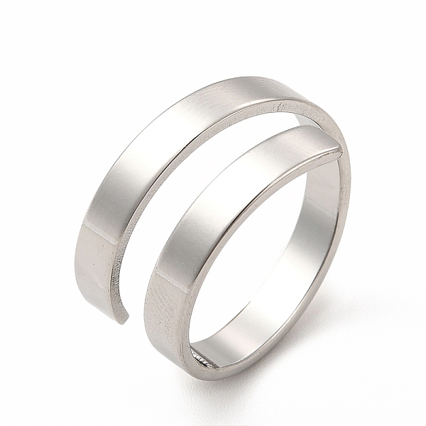 

PandaHall 304 Stainless Steel Rectangle Open Cuff Ring for Women, Stainless Steel Color, US Size 6 1/4(16.7mm) 304 Stainless Steel
